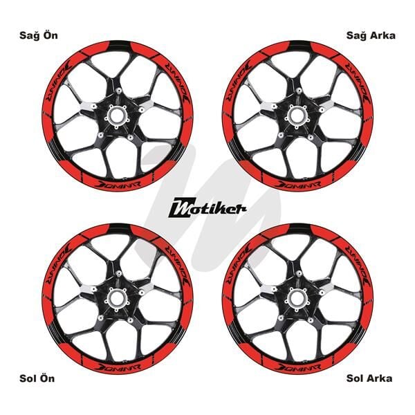 BAJAJ DOMINAR İÇ DIŞ JANTSTİCKER ETİKET MODELİ NEON TURUNCU