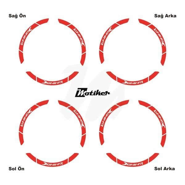 BAJAJ DOMINAR İÇ DIŞ JANTSTİCKER ETİKET MODELİ NEON TURUNCU