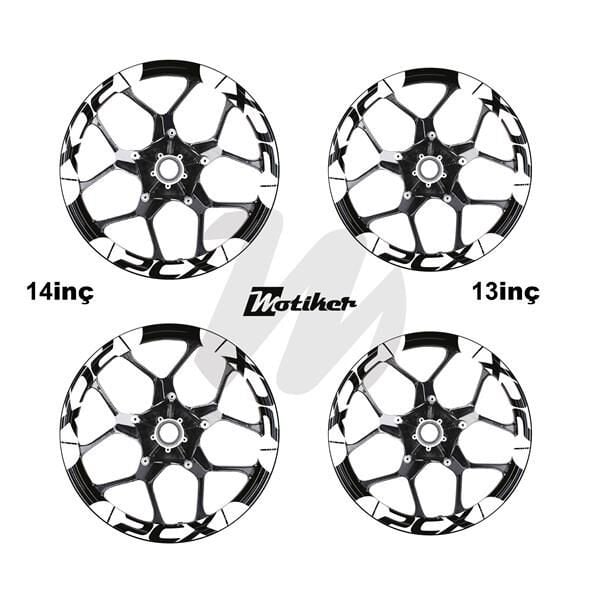 HONDA PCX İÇ DIŞ JANT STİCKER ETİKET MODELİ BEYAZ