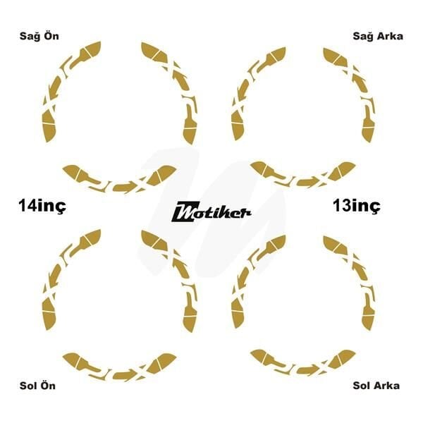 HONDA PCX İÇ DIŞ JANT STİCKER ETİKET MODELİ METALİK GOLD