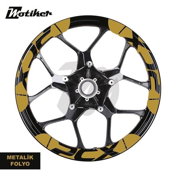 HONDA PCX İÇ DIŞ JANT STİCKER ETİKET MODELİ METALİK GOLD