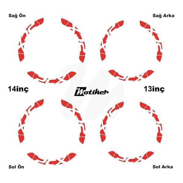 HONDA PCX İÇ DIŞ JANT STİCKER ETİKET MODELİ NEON TURUNCU