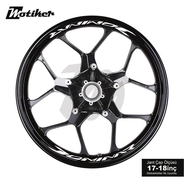 BAJAJ DOMINAR JANT İÇİ YAZI STİCKER ETİKET MODELİ BEYAZ