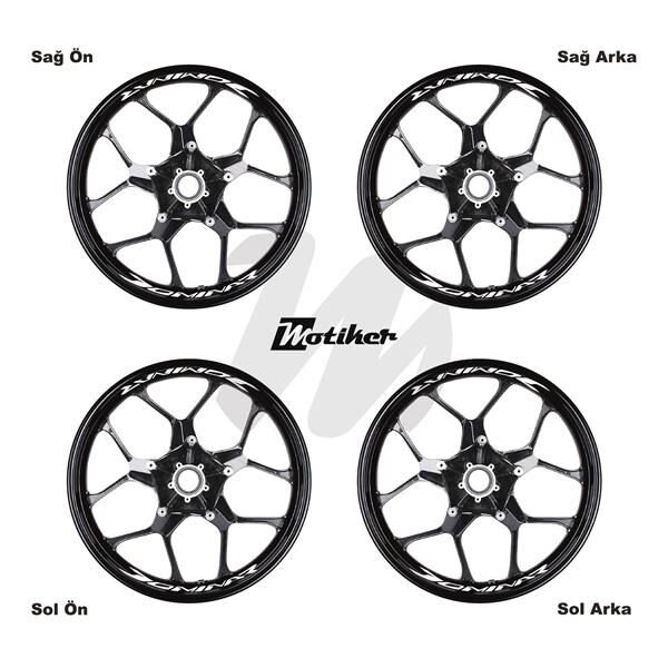 BAJAJ DOMINAR JANT İÇİ YAZI STİCKER ETİKET MODELİ BEYAZ