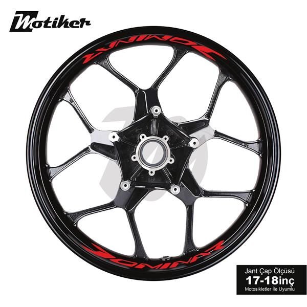 BAJAJ DOMINAR JANT İÇİ YAZI STİCKER ETİKET MODELİ KIRMIZI