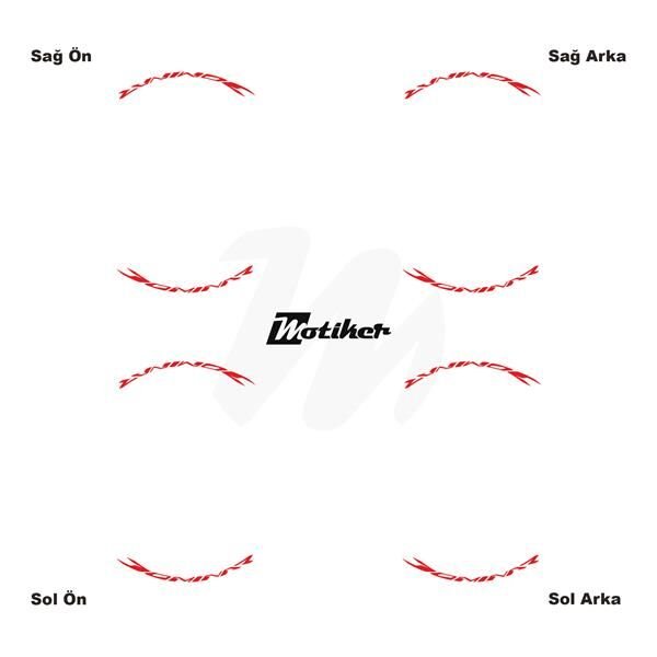 BAJAJ DOMINAR JANT İÇİ YAZI STİCKER ETİKET MODELİ KIRMIZI