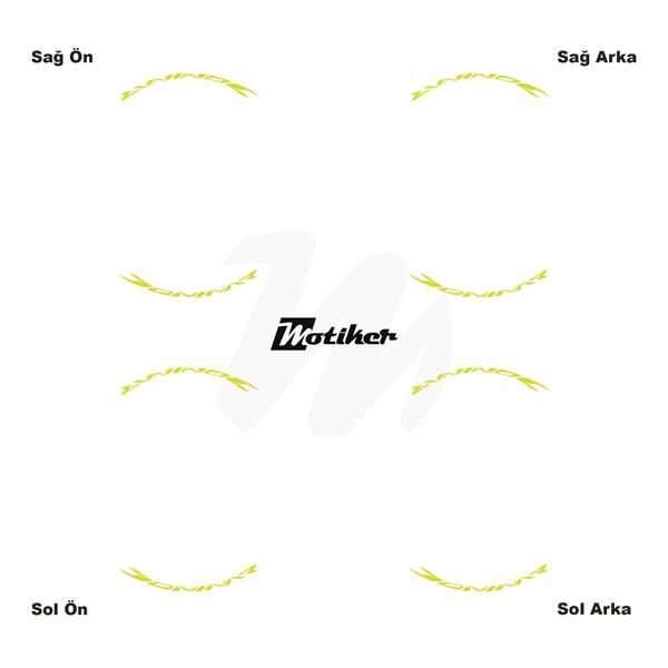 BAJAJ DOMINAR JANT İÇİ YAZI STİCKER ETİKET MODELİ NEON SARI (YEŞİL)