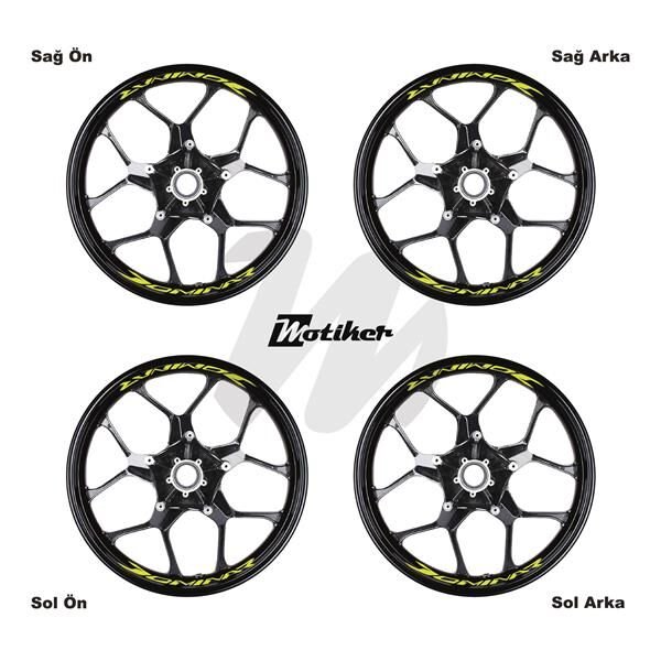 BAJAJ DOMINAR JANT İÇİ YAZI STİCKER ETİKET MODELİ NEON SARI (YEŞİL)