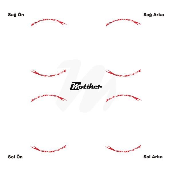 BAJAJ DOMINAR JANT İÇİ YAZI STİCKER ETİKET MODELİ NEON TURUNCU