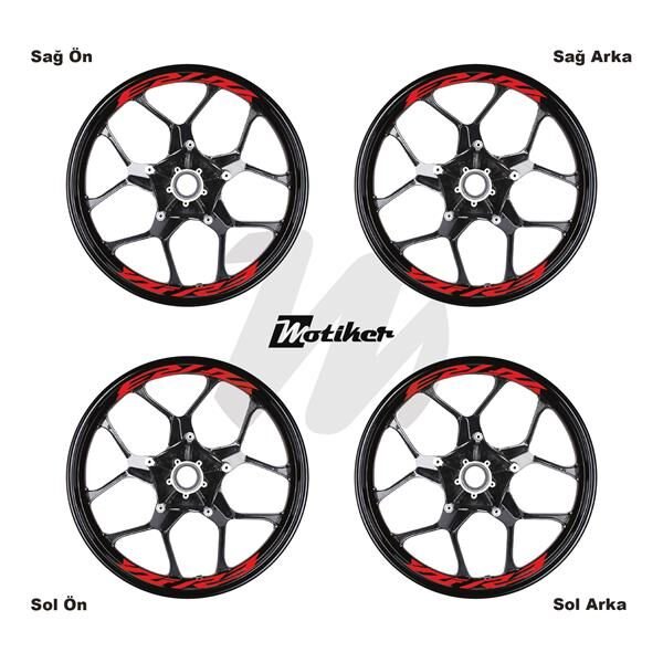 YAMAHA YZF-R3 JANT İÇİ YAZI STİCKER ETİKET MODELİ KIRMIZI