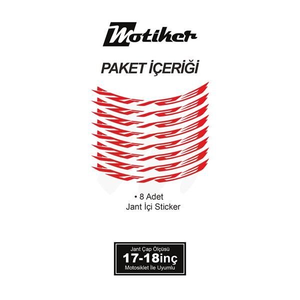 YAMAHA YZF-R3 JANT İÇİ YAZI STİCKER ETİKET MODELİ KIRMIZI