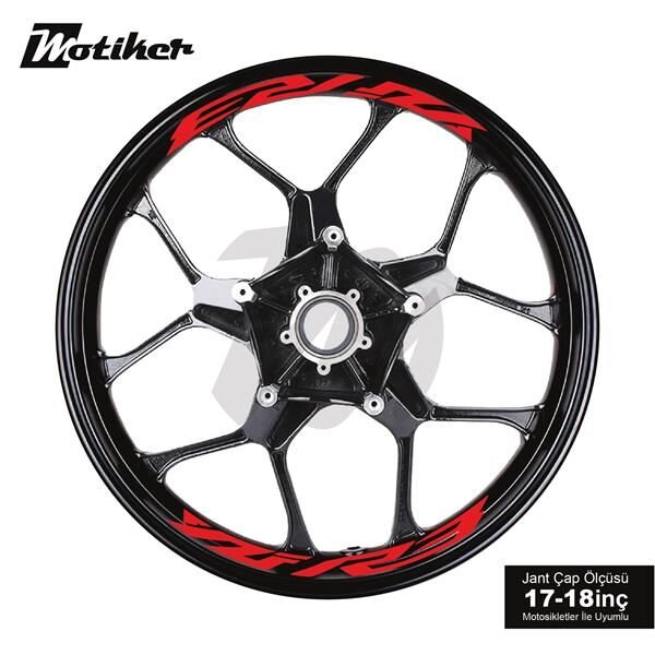 YAMAHA YZF-R3 JANT İÇİ YAZI STİCKER ETİKET MODELİ KIRMIZI