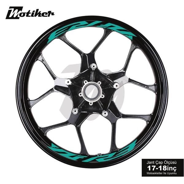 YAMAHA YZF-R3 JANT İÇİ YAZI STİCKER ETİKET MODELİ TURKUAZ