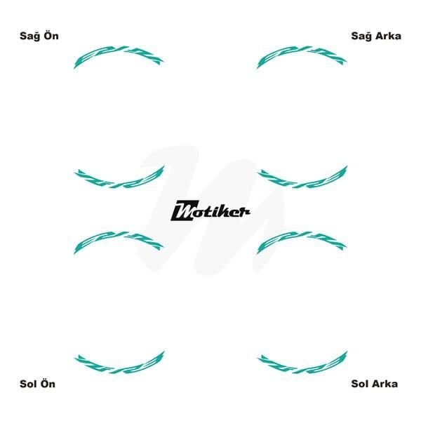 YAMAHA YZF-R3 JANT İÇİ YAZI STİCKER ETİKET MODELİ TURKUAZ