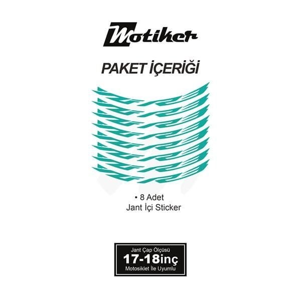 YAMAHA YZF-R3 JANT İÇİ YAZI STİCKER ETİKET MODELİ TURKUAZ