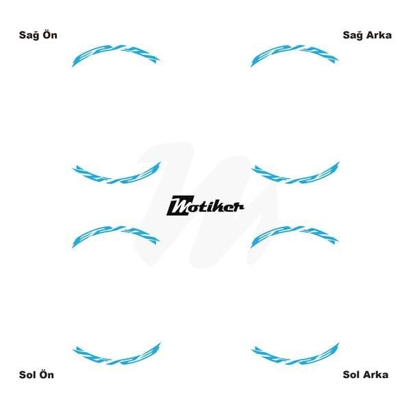 YAMAHA YZF-R3 JANT İÇİ YAZI STİCKER ETİKET MODELİ AÇIK MAVİ