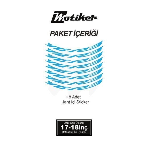 YAMAHA YZF-R3 JANT İÇİ YAZI STİCKER ETİKET MODELİ AÇIK MAVİ