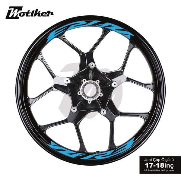 YAMAHA YZF-R3 JANT İÇİ YAZI STİCKER ETİKET MODELİ AÇIK MAVİ