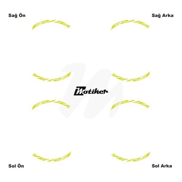 YAMAHA YZF-R3 JANT İÇİ YAZI STİCKER ETİKET MODELİ NEON SARI (YEŞİL)