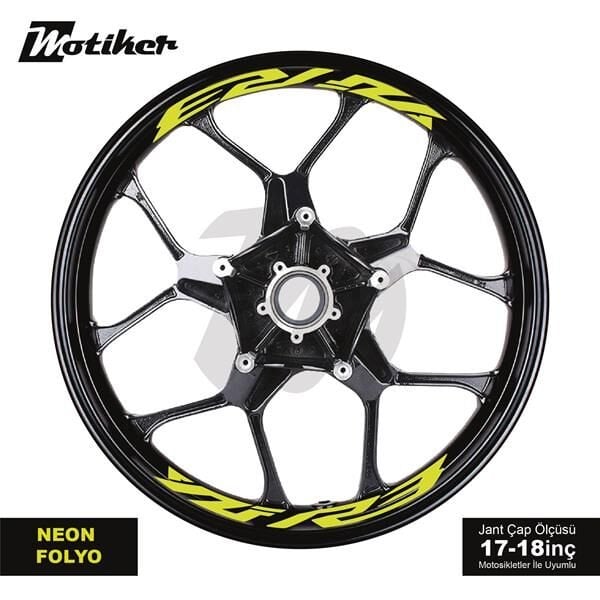 YAMAHA YZF-R3 JANT İÇİ YAZI STİCKER ETİKET MODELİ NEON SARI (YEŞİL)