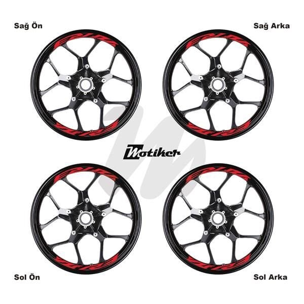 YAMAHA YZF-R3 JANT İÇİ YAZI STİCKER ETİKET MODELİ NEON TURUNCU