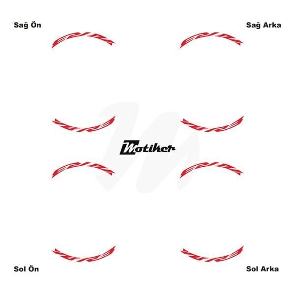 YAMAHA YZF-R3 JANT İÇİ YAZI STİCKER ETİKET MODELİ NEON TURUNCU