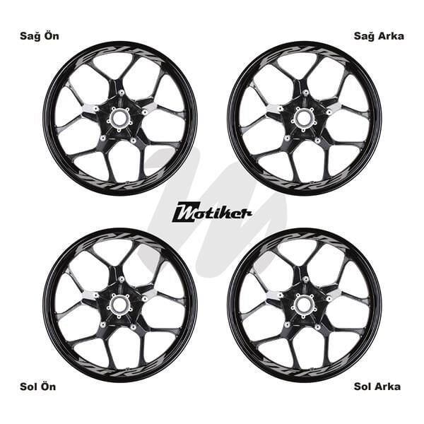 YAMAHA YZF-R3 JANT İÇİ YAZI STİCKER ETİKET MODELİ METALİK GRİ