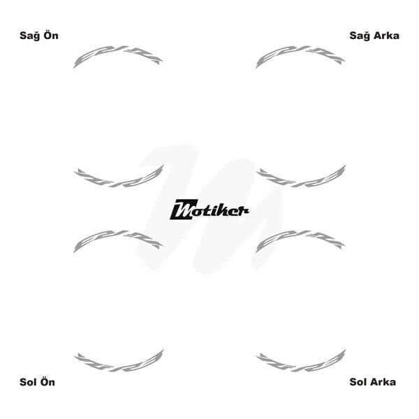 YAMAHA YZF-R3 JANT İÇİ YAZI STİCKER ETİKET MODELİ METALİK GRİ