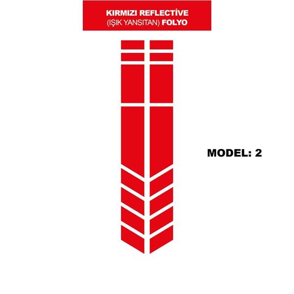 REFLECTIVE (IŞIK YANSITAN) KIRMIZI OK İŞARETİ MINI STICKER MODEL 2