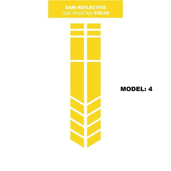 REFLECTIVE (IŞIK YANSITAN) SARI OK İŞARETİ MINI STICKER MODEL 2