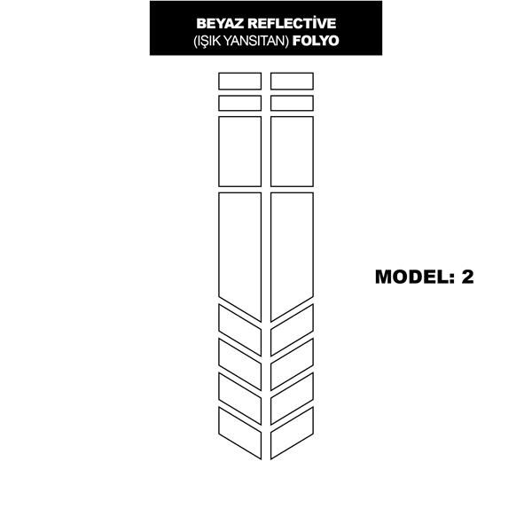 REFLECTIVE (IŞIK YANSITAN) BEYAZ OK İŞARETİ MINI STICKER MODEL 2