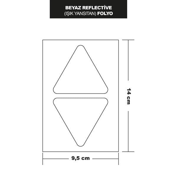 BEYAZ REFLECTİVE (IŞIK YANSITAN) FOLYO 2Lİ ÜÇGEN 14x9,5 CM