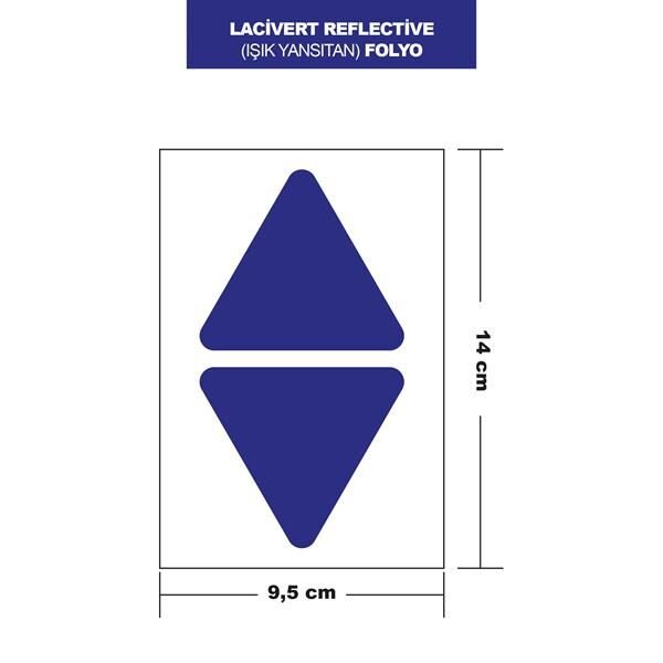 MAVİ REFLECTİVE (IŞIK YANSITAN) FOLYO 2Lİ ÜÇGEN 14x9,5 CM