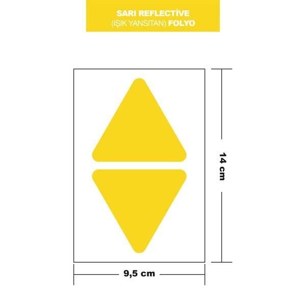 SARI REFLECTİVE (IŞIK YANSITAN) FOLYO 2Lİ ÜÇGEN 14x9,5 CM