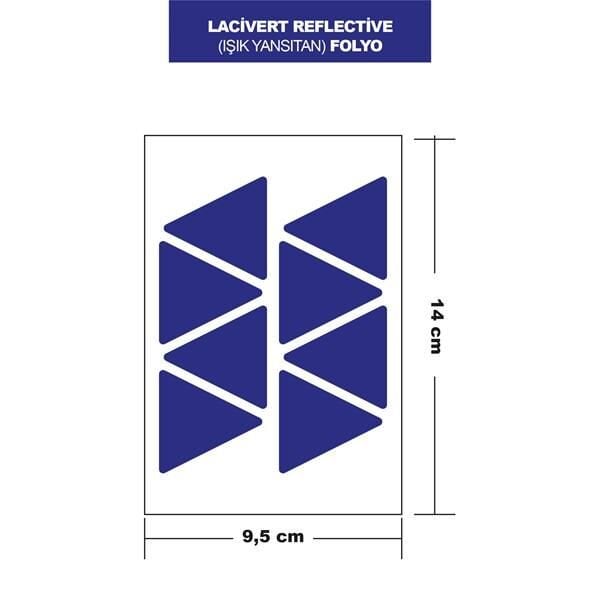 MAVİ REFLECTİVE (IŞIK YANSITAN) FOLYO 8Lİ ÜÇGEN 14x9,5 CM
