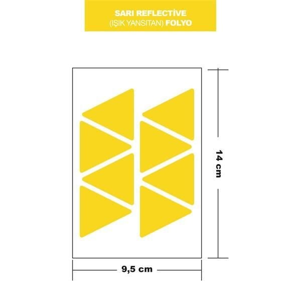 SARI REFLECTİVE (IŞIK YANSITAN) FOLYO 8Lİ ÜÇGEN 14x9,5 CM