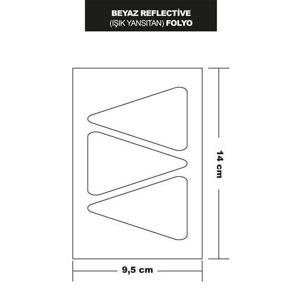 BEYAZ REFLECTİVE (IŞIK YANSITAN) FOLYO 3LÜ ÜÇGEN 14x9,5 CM