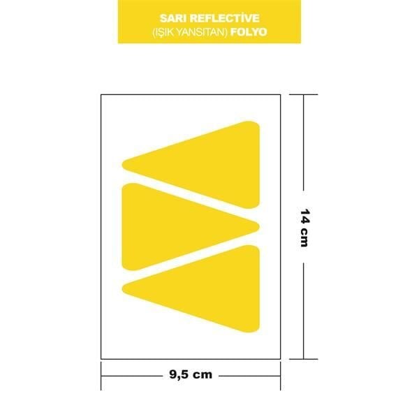 SARI REFLECTİVE (IŞIK YANSITAN) FOLYO 3LÜ ÜÇGEN 14x9,5 CM
