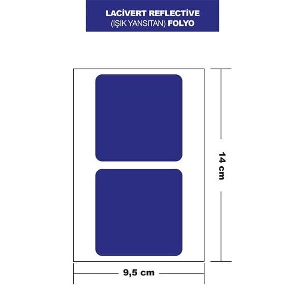 MAVİ REFLECTİVE (IŞIK YANSITAN) FOLYO 2Lİ KARE 14x9,5 CM