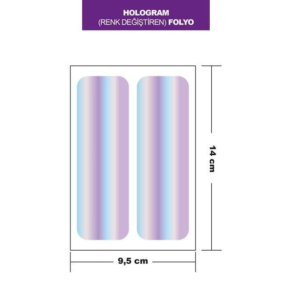 HOLOGRAM (RENK DEĞİŞTİREN) FOLYO 2Lİ DİKDÖRTGEN 14x9,5 CM