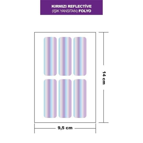 HOLOGRAM (RENK DEĞİŞTİREN) FOLYO 6LI DİKDÖRTGEN 14x9,5 CM