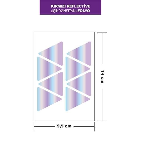 HOLOGRAM (RENK DEĞİŞTİREN) FOLYO 8Lİ ÜÇGEN 14x9,5 CM