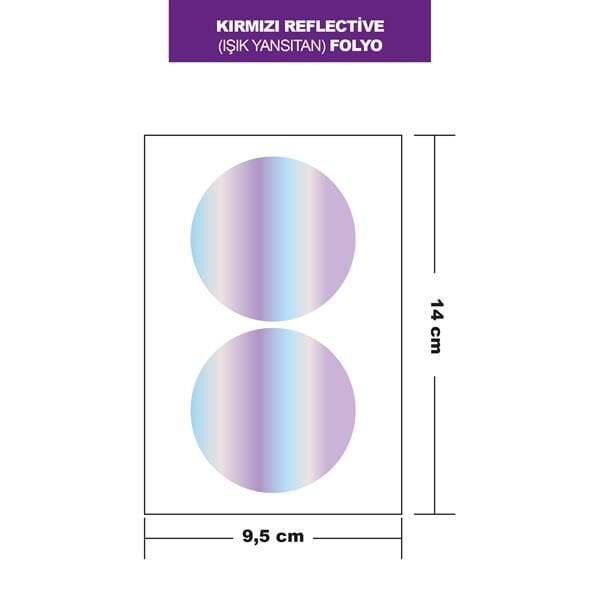 HOLOGRAM (RENK DEĞİŞTİREN) FOLYO 2Lİ YUVARLAK 14x9,5 CM