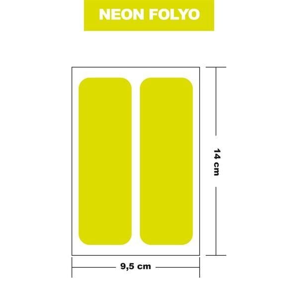 NEON SARI FOLYO 2Lİ DİKDÖRTGEN 14x9,5 CM