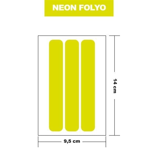 NEON SARI FOLYO 3LÜ DİKDÖRTGEN 14x9,5 CM