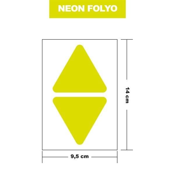 NEON SARI FOLYO 2Lİ ÜÇGEN 14x9,5 CM