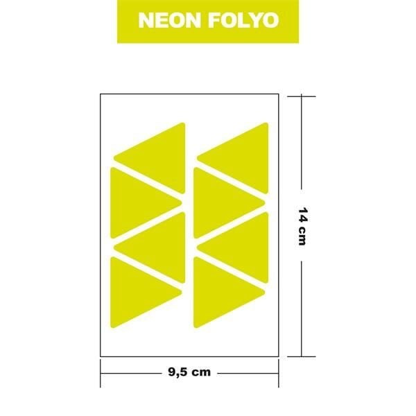 NEON SARI FOLYO 8Lİ ÜÇGEN 14x9,5 CM