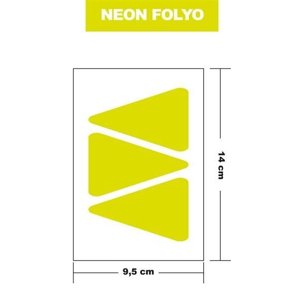 NEON SARI FOLYO 3LÜ ÜÇGEN 14x9,5 CM