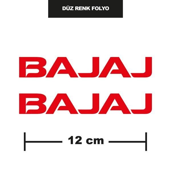 DÜZ RENK KIRMIZI BAJAJ İKİLİ STİCKER 12CM