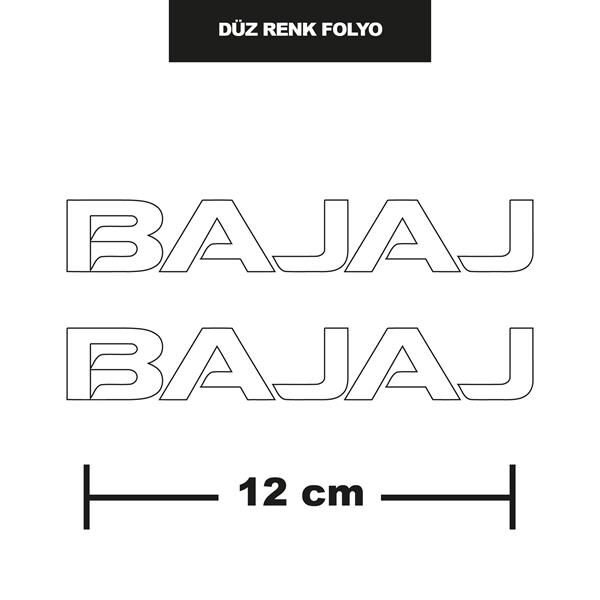 DÜZ RENK BEYAZ BAJAJ İKİLİ STİCKER 12CM